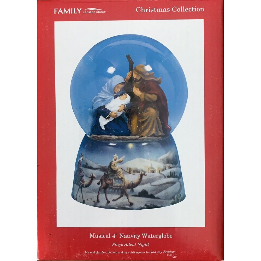 Musical 4” Nativity Water Globe ~Plays Silent Night ~ Christmas Collection ~ New